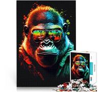 Puzzle 1000 pezzi per adulti gorilla con occhiali giocattoli educativi anti-stress analisi e logica per adolescenti a partire dai 14 anni 50x70cm