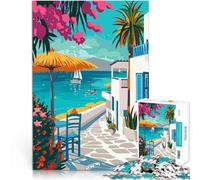 puzzle 1000 pezzi per adulti Grecia Mykonos Estate Arte per il giocattolo di sfida del gioco educativo è ideale come regalo per tutta la famiglia 38x26cm