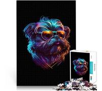puzzle 1000 pezzi per adulti Grifone di Bruxelles Difficile da completare ma divertente e umoristico Lista dei desideri con Babbo Natale 75x50cm
