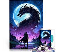 puzzle 1000 pezzi per adulti Guerriero della Luna del Drago Gioco intellettuale giocattolo Ogni pezzo è unico - Gioco divertente e stimolante per tutta la famiglia 38x26cm