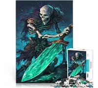 puzzle 1000 pezzi per adulti Guerriero scheletro con spada Riduzione dello stress interessante è ideale come regalo per tutta la famiglia 52x38cm