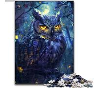 Puzzle 1000 pezzi per adulti, gufi colorati in legno, ideali per divertimento in famiglia, relax e regali di festa, 50x75cm, festa di compleanno per uomini e donne