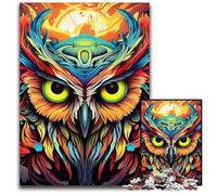 Puzzle 1000 pezzi per adulti, gufo colorato, puzzle impossibili per adulti, fai da te, regalo per la casa, gioco rompicapo 26X38CM/10,23x14,96 pollici