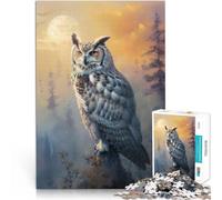 puzzle 1000 pezzi per adulti Gufo dell'alba nebbiosa per il giocattolo di sfida del gioco educativo Collezione di artisti, Belle arti 52x38cm