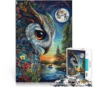 puzzle 1000 pezzi per adulti Gufo dipinto a colori Antistress Vacanza in patria Uccidere il tempo Collezione di artisti, Belle arti 70x100cm