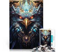puzzle 1000 pezzi per adulti Gufo futuristico intricato Antistress Vacanza in patria Uccidere il tempo con poster abbinato e foglio di quiz 38x26cm