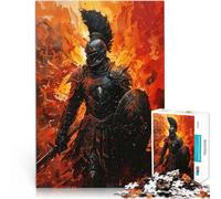 puzzle 1000 pezzi per adulti Il cavaliere oscuro in fiamme Gioco impegnativo e gioco in famiglia Migliorare l'amore tra le coppie 52x38cm