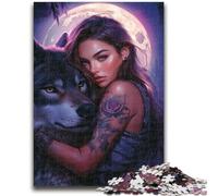 Puzzle 1000 pezzi per adulti Il lupo e la ragazza per età 14 anni e oltre Giochi per famiglie Gioco di Natale Regali per donne 50x75cm