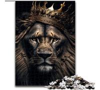 Puzzle 1000 pezzi per adulti Il Re Leone Nero su oro Puzzle impossibili per adulti dimensioni 50x75cm Gioco interattivo per famiglie, regalo artigianale con opere d'arte colorate