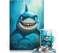 puzzle 1000 pezzi per adulti Illustrazione di uno squalo sorridente Antistress Sfida difficile Gioco educativo per compleanno e Natale 75x50cm