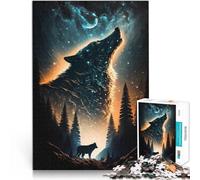 puzzle 1000 pezzi per adulti Immagine fantasy del lupo Antistress Vacanza in patria Uccidere il tempo Lista dei desideri con Babbo Natale 75x50cm