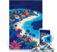 puzzle 1000 pezzi per adulti Isole tropicali delle Maldive, arte minimalista Rompicapo Ogni pezzo è unico - Gioco divertente e stimolante per tutta la famiglia 75x50cm