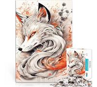 puzzle 1000 pezzi per adulti Kitsune bianco Giocattoli che creano dipendenza e sfidano l'intelligenza del cervello grande regalo 52x38cm