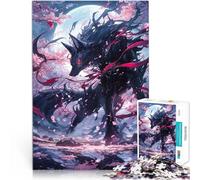 puzzle 1000 pezzi per adulti kitsune nero sakura Difficile da completare ma divertente e umoristico Lista dei desideri con Babbo Natale 38x26cm