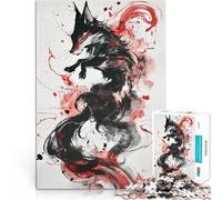 puzzle 1000 pezzi per adulti Kitsune volpe giapponese Difficile da completare ma divertente e umoristico è ideale come regalo per tutta la famiglia 50x70cm