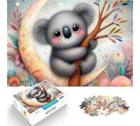 puzzle 1000 pezzi per adulti Koala sulla luna crescente Difficile da completare ma divertente e umoristico gioco di sfida unico 75x50cm