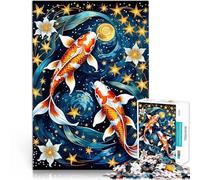 puzzle 1000 pezzi per adulti Koi Fish Notte stellata Difficile da completare ma divertente e umoristico Giocattoli per la decorazione della casa 38x26cm