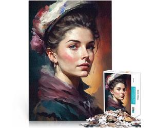 puzzle 1000 pezzi per adulti La donna pittrice Giocattolo educativo intellettuale decomprimente Giocattoli per la decorazione della casa 38x26cm
