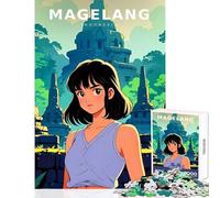 Puzzle 1000 pezzi per adulti La ragazza e il tempio Giocattoli antistress luminosi Ottimo regalo per giochi Gioco educativo Lista dei desideri con Babbo Natale Dimensioni 38x52cm