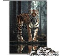 Puzzle 1000 pezzi per adulti "La tigre nella foresta", puzzle impossibile per adulti, regalo perfetto per compleanni, feste, decorazioni per feste spaziali (dimensioni 50x75cm)