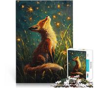 puzzle 1000 pezzi per adulti La volpe e le luci delle stelle Sfida di gioco educativo giocattolo Decorazioni e regali unici per la casa 75x50cm