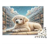 Puzzle 1000 Pezzi per Adulti Labradoodle, Barboncino nella Città Piovosa per Adulti e Bambini dagli 12 Anni Regalo 52x38cm 1000 Pezzi