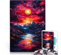 puzzle 1000 pezzi per adulti Lago di montagna al tramonto Allena il tuo cervello e le tue mani Migliorare l'amore tra le coppie 75x50cm