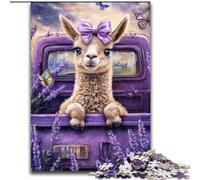 Puzzle 1000 pezzi per adulti Lavanda Alpaca Giochi educativi Decorazione per la casa Ideale come regalo per tutta la famiglia (dimensioni 26x38cm)