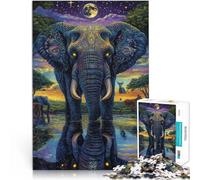 puzzle 1000 pezzi per adulti L'elefante, il re della foresta Gioco di famiglia antistress sfida difficile Ottimo regalo per i giochi 75x50cm