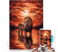 Puzzle 1000 pezzi per adulti “Leone che dipinge l'alba” Fatto di carta,Adatto a partire dai 14 anni Difficile e impegnativo Regalo divertente per la famiglia。misurare:38x52cm/14.96x20.47pollice