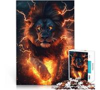 puzzle 1000 pezzi per adulti Leone di fuoco Giocattoli che creano dipendenza e sfidano l'intelligenza del cervello Un'opera d'arte 38x26cm
