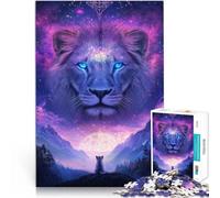 puzzle 1000 pezzi per adulti Leone e gatto nel paesaggio cosmico Giocattoli da gioco per regalo di famiglia Decorazione della casa 38x26cm