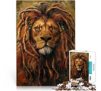 puzzle 1000 pezzi per adulti Leone Rastafari Giamaica Difficile da completare ma divertente e umoristico Gioco educativo per compleanno e Natale 52x38cm