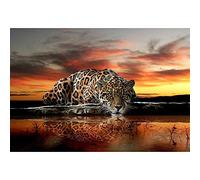 Puzzle 1000 pezzi per adulti - Leopard by The River - Puzzle in legno - Adatto per adolescenti e adulti (75 x 50 cm)