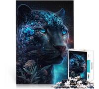Puzzle 1000 pezzi per adulti leopardo nero e fiore sofisticato puzzle difficile 26 x 38 cm gioco impegnativo e gioco di famiglia