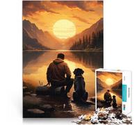 puzzle 1000 pezzi per adulti l'uomo e il suo cane Difficile da completare ma divertente e umoristico Gioco educativo per compleanno e Natale 75x50cm