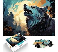 puzzle 1000 pezzi per adulti Lupo all'alba che ulula Giocattolo educativo intellettuale decomprimente perché è ideale come regalo per tutta la famiglia 52x38cm