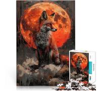 puzzle 1000 pezzi per adulti Lupo arancione mistico per il giocattolo di sfida del gioco educativo è ideale come regalo per tutta la famiglia 75x50cm