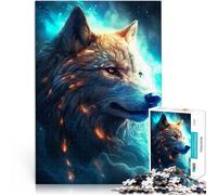 puzzle 1000 pezzi per adulti lupo bianco nella nebulosa per il giocattolo di sfida del gioco educativo Migliorare l'amore tra le coppie 75x50cm