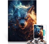 puzzle 1000 pezzi per adulti Lupo Celeste Cosmico per il giocattolo di sfida del gioco educativo con poster abbinato e foglio di quiz 38x26cm