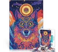 puzzle 1000 pezzi per adulti Lupo dai colori psichedelici Allena il tuo cervello e le tue mani perché è ideale come regalo per tutta la famiglia 38x26cm