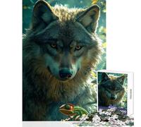 Puzzle 1000 pezzi per adulti Lupo e camaleonte Giocattoli antistress Ottimo regalo per giochi Gioco educativo Lista dei desideri con Babbo Natale Dimensioni 38x26cm