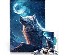 puzzle 1000 pezzi per adulti lupo e luna Giocattoli che creano dipendenza e sfidano l'intelligenza del cervello Regalo di compleanno, regali 50x70cm