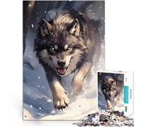 puzzle 1000 pezzi per adulti Lupo nella neve Aiuta il cervello ad allenare i giocattoli che creano dipendenza per coltivare la pazienza Un'opera d'arte 52x38cm
