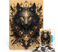 puzzle 1000 pezzi per adulti Lupo Nero Divino Aiuta il cervello ad allenare i giocattoli che creano dipendenza per coltivare la pazienza decorazione murale 52x38cm