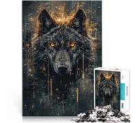 puzzle 1000 pezzi per adulti Lupo nero e oro Giocattoli che creano dipendenza e sfidano l'intelligenza del cervello Adatto alle coppie 75x50cm