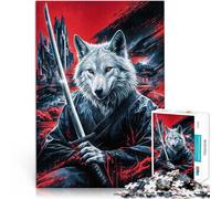 puzzle 1000 pezzi per adulti Lupo samurai Giappone Giocattolo educativo intellettuale decomprimente Migliorare l'amore tra le coppie 52x38cm