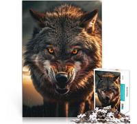 puzzle 1000 pezzi per adulti lupo selvaggio in natura per il giocattolo di sfida del gioco educativo con poster abbinato e foglio di quiz 52x38cm