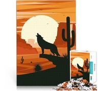 puzzle 1000 pezzi per adulti Lupo solitario al tramonto Antistress Vacanza in patria Uccidere il tempo perché è ideale come regalo per tutta la famiglia 50x70cm
