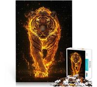puzzle 1000 pezzi per adulti Maestosa tigre in fiamme Giocattolo educativo intellettuale decomprimente Migliorare l'amore tra le coppie 75x50cm